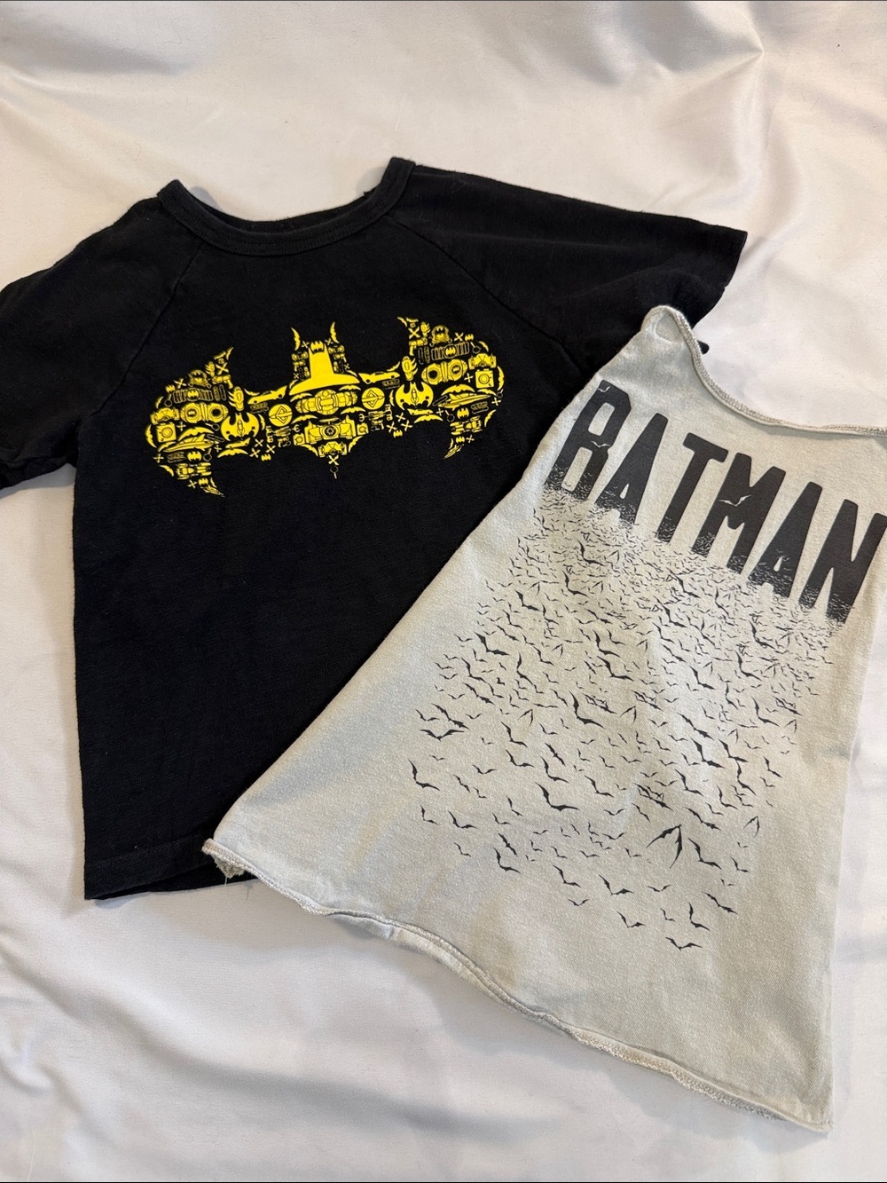 DC Comics Batman Tee & Tank Set - Black & Light Gray with Yellow Logo